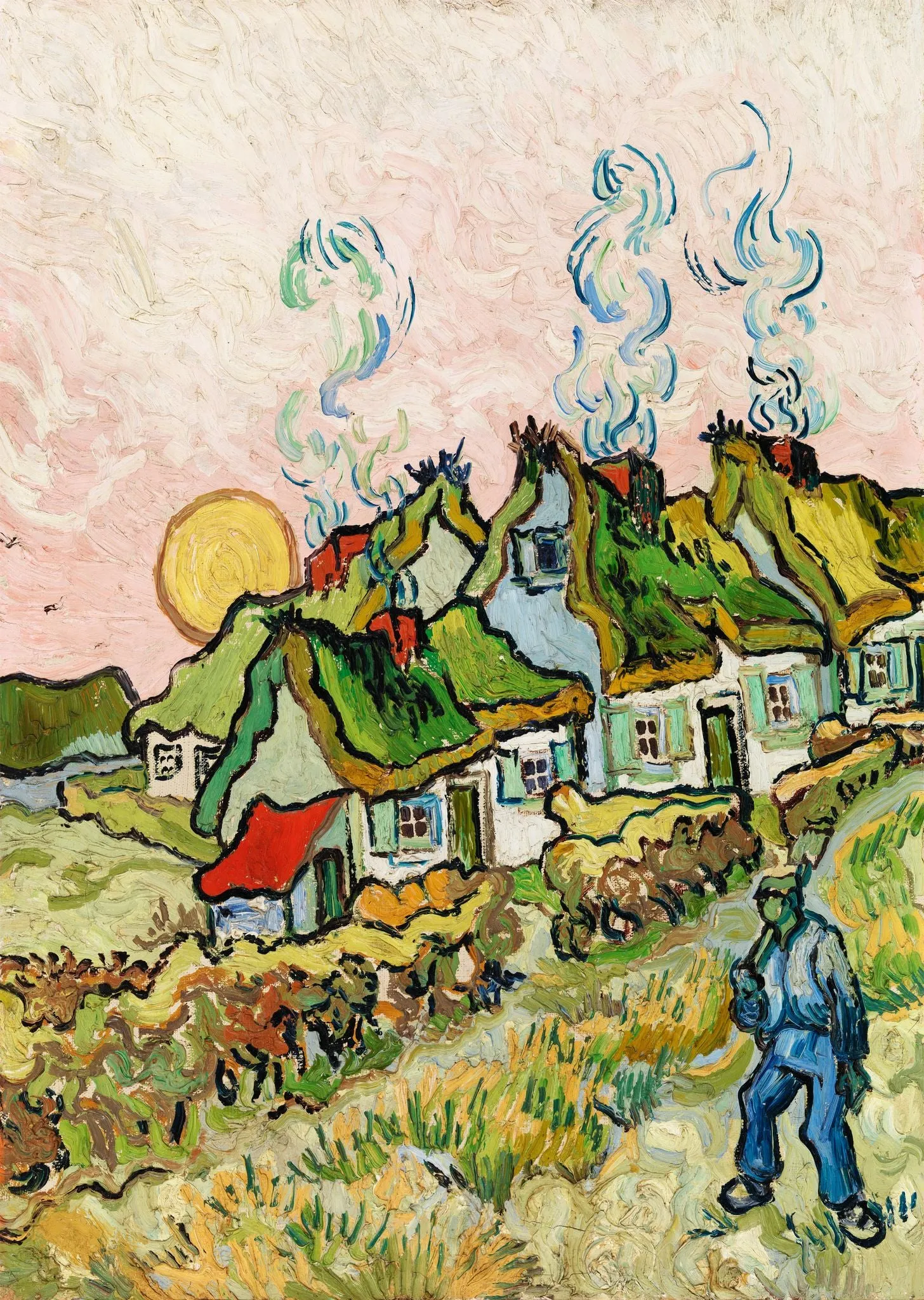 Vincent Van Gogh - Houses and Figure (1890)