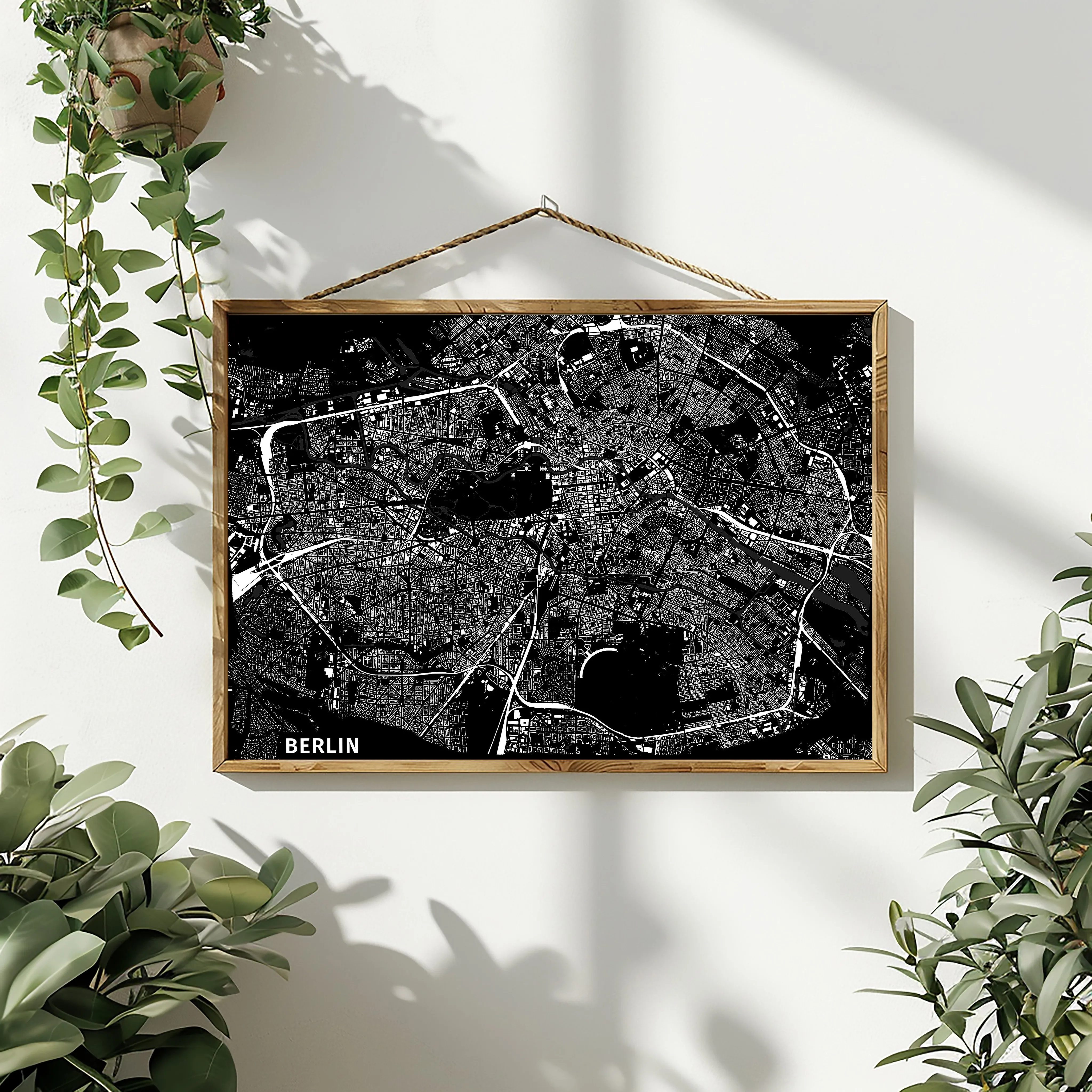 Berlin Night Map Poster