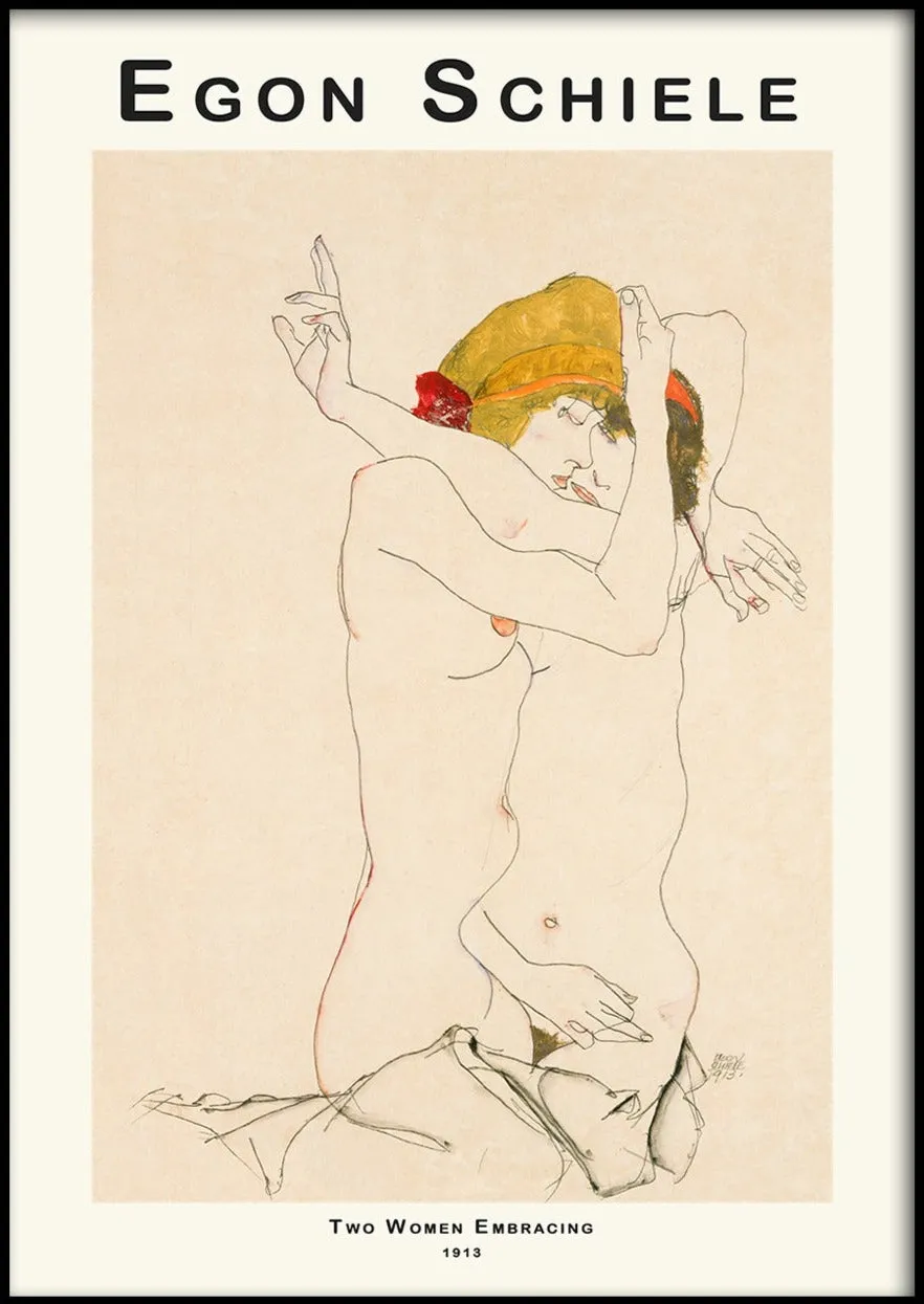 Egon Schie Two Women Embracing (1913)