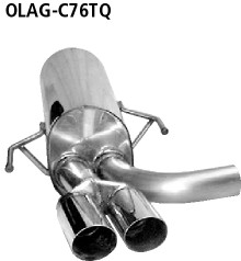 BASTUCK Zadný tlmič výfuku s dvojitou koncovkou 2 × Ø 76 mm – OLAG-C76TQ