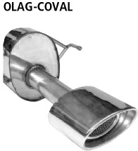 BASTUCK Zadný tlmič výfuku s jednoduchou koncovkou oválny 153 × 95 mm – OLAG-COVAL