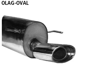 BASTUCK Zadný tlmič výfuku s jednoduchou koncovkou oválny 153 × 95 mm – OLAG-OVAL