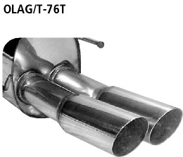 BASTUCK Zadný tlmič výfuku s dvojitou koncovkou 2 × Ø 76 mm – OLAG/T-76T