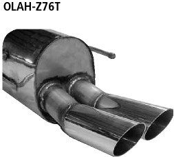 BASTUCK Zadný tlmič výfuku s dvojitou koncovkou 2 × Ø 76 mm – OLAH-Z76T