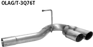 BASTUCK Súprava koncoviek výfuku vpravo s dvojitou koncovkou 2 × Ø 76 mm Astra H Turbo (okrem OPC) vrátane GTC – OLAH/T-3Q76T