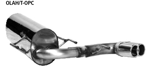 BASTUCK Zadný tlmič výfuku s dvojitou koncovkou 2 × Ø 76 mm Astra H OPC – OLAH/T-76DR