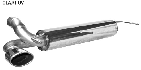 BASTUCK Zadný tlmič výfuku s jednoduchou koncovkou oválny výstup vľavo 120 × 80 mm – OLAJ/T-OV