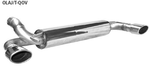 BASTUCK Zadný tlmič výfuku s jednoduchou koncovkou oválny výstup vľavo + vpravo 120 × 80 mm – OLAJ/T-QOV