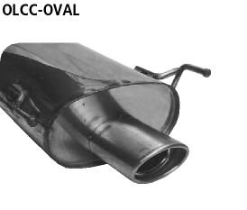 BASTUCK Zadný tlmič výfuku s jednoduchou koncovkou oválny 120 × 80 mm – OLCC-OVAL