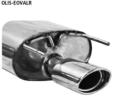 BASTUCK Zadný tlmič výfuku s jednoduchou koncovkou oválny 120 × 80 mm vpravo – OLIS-EOVALR