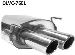 BASTUCK Zadný tlmič výfuku s dvojitou koncovkou s lemom vľavo 2 × Ø 76 mm – OLVC-76EL