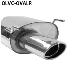 BASTUCK Zadný tlmič výfuku s jednoduchou koncovkou oválny vpravo 120 × 80 mm – OLVC-OVALR