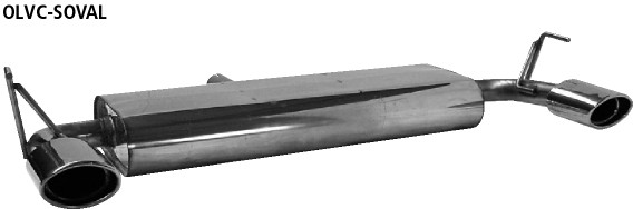 BASTUCK Zadný tlmič výfuku s jednoduchou koncovkou oválny 120 × 80 mm – OLVC-SOVAL