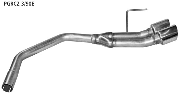BASTUCK Súprava koncoviek výfuku vpravo s dvojitou koncovkou 2 × Ø 90 mm so zahnutým lemom 20° šikmé zrezanie – PGRCZ-3/90E