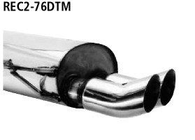 BASTUCK Zadný tlmič výfuku s dvojitou koncovkou DTM 2 × Ø 76 mm – REC2-76DTM