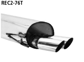 BASTUCK Zadný tlmič výfuku s dvojitou koncovkou 2 × Ø 76 mm – REC2-76T