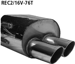 BASTUCK Zadný tlmič výfuku s dvojitou koncovkou 2 × Ø 76 mm – REC2/16V-76T