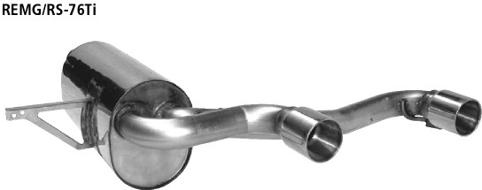 BASTUCK Zadný tlmič výfuku s dvojitou koncovkou 2 × Ø 76 mm – REMG/RS-76TI