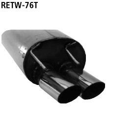 BASTUCK Zadný tlmič výfuku s dvojitou koncovkou 2 × Ø 76 mm – RETW-76T