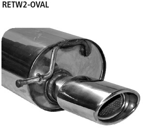 BASTUCK Zadný tlmič výfuku s jednoduchou koncovkou oválny 120 × 80 mm – RETW2-OVAL