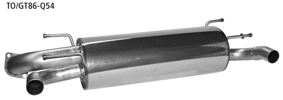 BASTUCK Zadný tlmič výfuku s 1x výstupné potrubie Ø 54 mm pre pôvodný kryt koncovky výfuku výstup vľavo + vpravo – TO/GT86-Q54