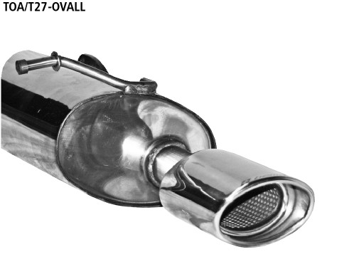 BASTUCK Zadný tlmič výfuku s jednoduchou koncovkou oválny 120 × 80 mm vľavo – TOA/T27-OVALL