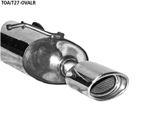 BASTUCK Zadný tlmič výfuku s jednoduchou koncovkou oválny 120 × 80 mm vpravo – TOA/T27-OVALR