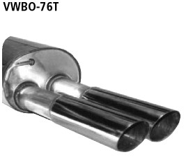 BASTUCK Zadný tlmič výfuku s dvojitou koncovkou 2 × Ø 76 mm – VWBO-76T