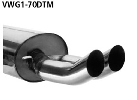 BASTUCK Zadný tlmič výfuku s dvojitou koncovkou DTM 2 × Ø 70 mm – VWG1-70DTM