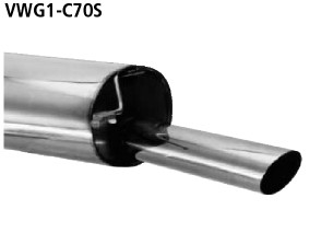 BASTUCK Zadný tlmič výfuku s jednoduchou koncovkou 1 × Ø 70 mm – VWG1-C70S