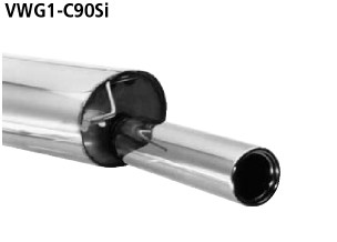 BASTUCK Zadný tlmič výfuku s jednoduchou koncovkou 1 × Ø 90 mm – VWG1-C90SI