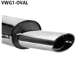 BASTUCK Zadný tlmič výfuku s jednoduchou koncovkou oválny 153 × 95 mm – VWG1-OVAL