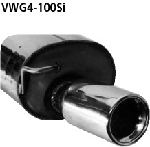 BASTUCK Zadný tlmič výfuku s jednoduchou koncovkou 1 × Ø 100 mm – VWG4-100SI