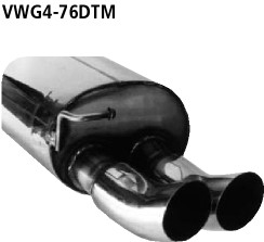 BASTUCK Zadný tlmič výfuku DTM s dvojitou koncovkou 2 × Ø 76 mm – VWG4-76DTM