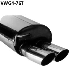 BASTUCK Zadný tlmič výfuku s dvojitou koncovkou 2 × Ø 76 mm – VWG4-76T