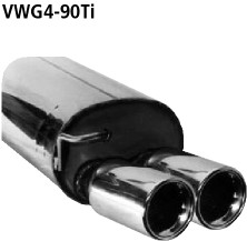 BASTUCK Zadný tlmič výfuku s dvojitou koncovkou 2 × Ø 90 mm – VWG4-90TI