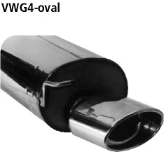 BASTUCK Zadný tlmič výfuku s jednoduchou koncovkou oválny 153 × 95 mm – VWG4-OVAL
