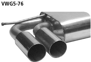BASTUCK Zadný tlmič výfuku s dvojitou koncovkou 2 × Ø 76 mm – VWG5-76