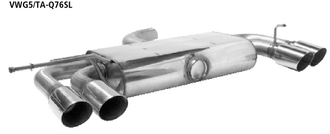 BASTUCK Zadný tlmič výfuku s dvojitou koncovkou 2 × Ø 76 mm vľavo + vpravo – VWG5/TA-Q76SL