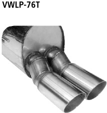 BASTUCK Zadný tlmič výfuku s dvojitou koncovkou 2 × Ø 76 mm – VWLP-76T
