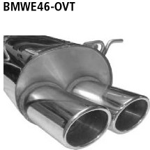 BASTUCK Zadný tlmič výfuku s dvojitou koncovkou oválny 2 × 89 × 77 mm – BMWE46-OVT
