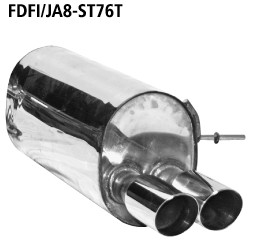 BASTUCK Zadný tlmič výfuku s dvojitou koncovkou, 2 × Ø 76 mm, 20° šikmo zrezaná – FDFI/JA8-ST76T