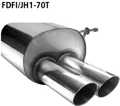 BASTUCK Zadný tlmič výfuku s dvojitou koncovkou 2 × Ø 70 mm Ford Fiesta JH1+JD3 – FDFI/JH1-70T