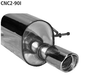BASTUCK Zadný tlmič výfuku s jednoduchou koncovkou 1 × Ø 90 mm, výstup vpravo – CNC2-90I