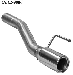 BASTUCK Koncovka výfuku s jednoduchý výstup, s vložka pre výstup vľavo + vpravo, vpravo 1 × Ø 90 mm – CV/CZ-90IR