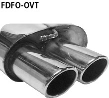 BASTUCK Zadný tlmič výfuku s dvojitou koncovkou oválny 2 × 89 × 77 mm Ford Focus – FDFO-OVT