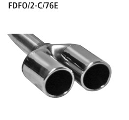 BASTUCK Dvojitá koncovka výfuku s lemom, 20° šikmo zrezaná 2 × Ø 76 mm – FDFO/2-C/76E