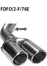 BASTUCK Dvojitá koncovka výfuku s lemom, 20° šikmo zrezaná 2 × Ø 76 mm – FDFO/2-F/76E