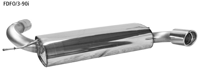 BASTUCK Zadný tlmič výfuku s jednoduchou koncovkou 1 × Ø 90 mm – FDFO/3-90I