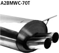 BASTUCK Zadný tlmič výfuku s dvojitou koncovkou 2 × Ø 70 mm, 318ti/323ti Compact – A2BMWC-70T
